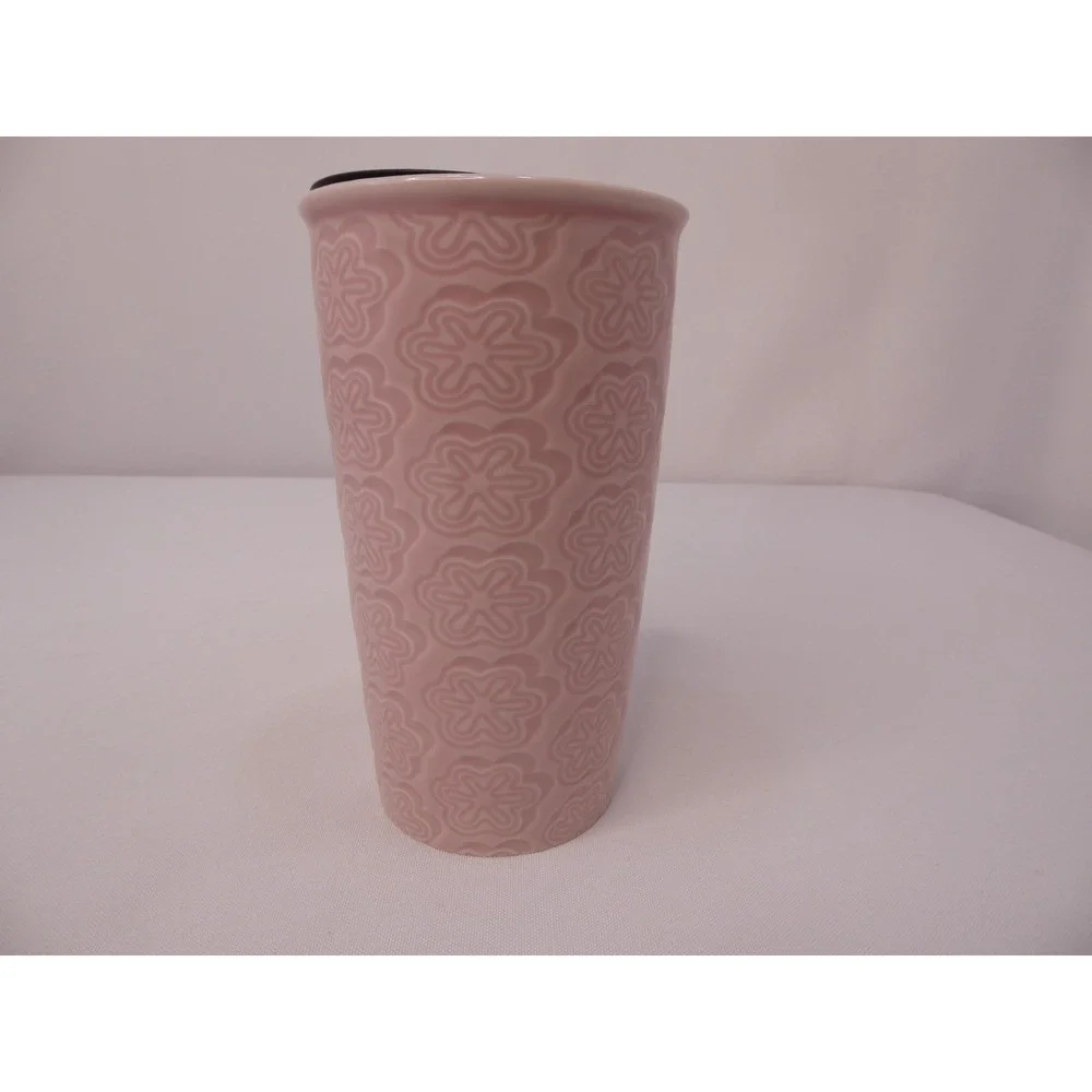 STARBUCKS Limited Edition Pink Sakura Cherry Blossom Embossed Ceramic Tumbler
